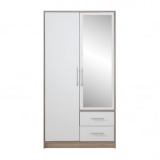 Skapis SMART SRK3 ar spoguli, ozols sonoma/balts